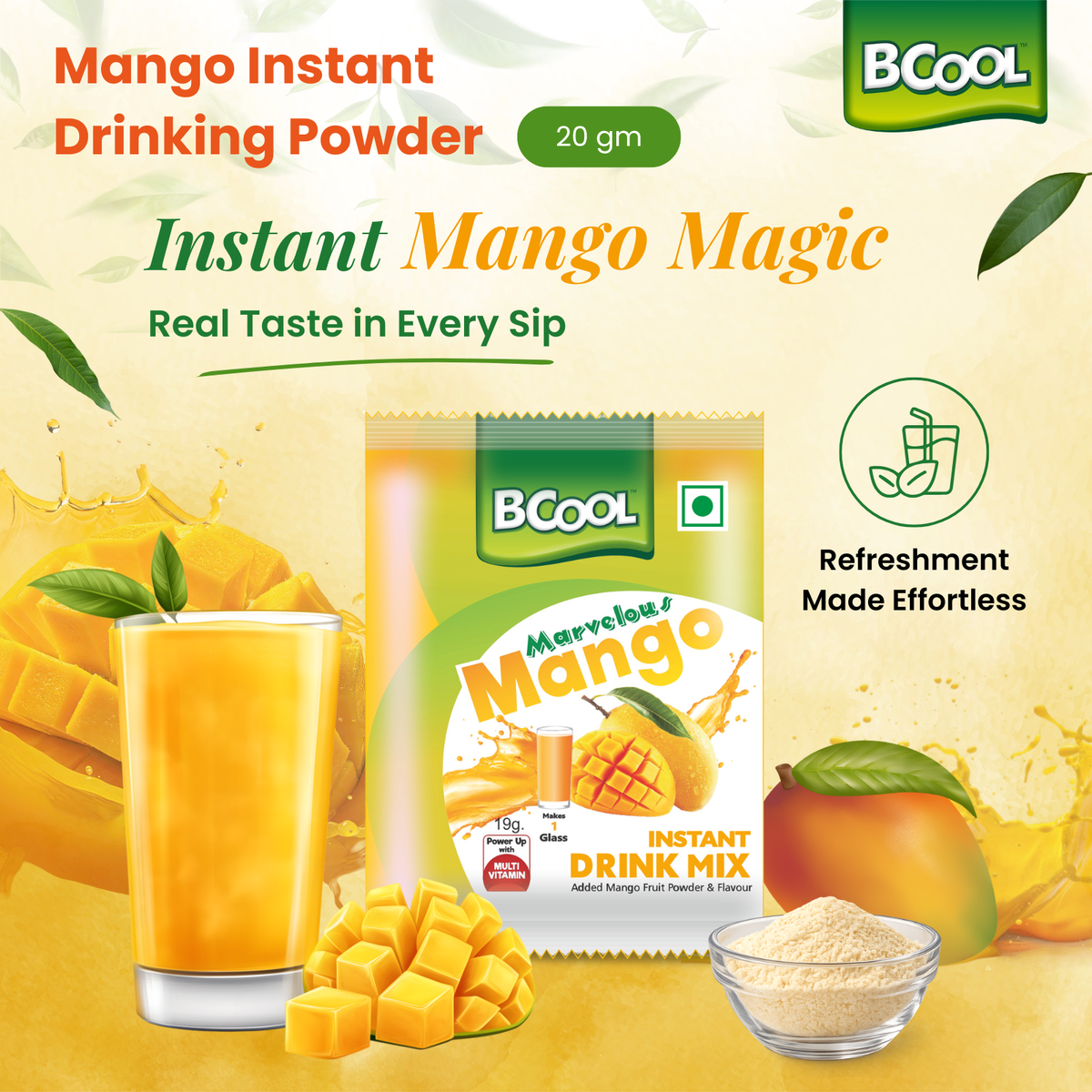 BCOOL Mango - Instant Drink Powder