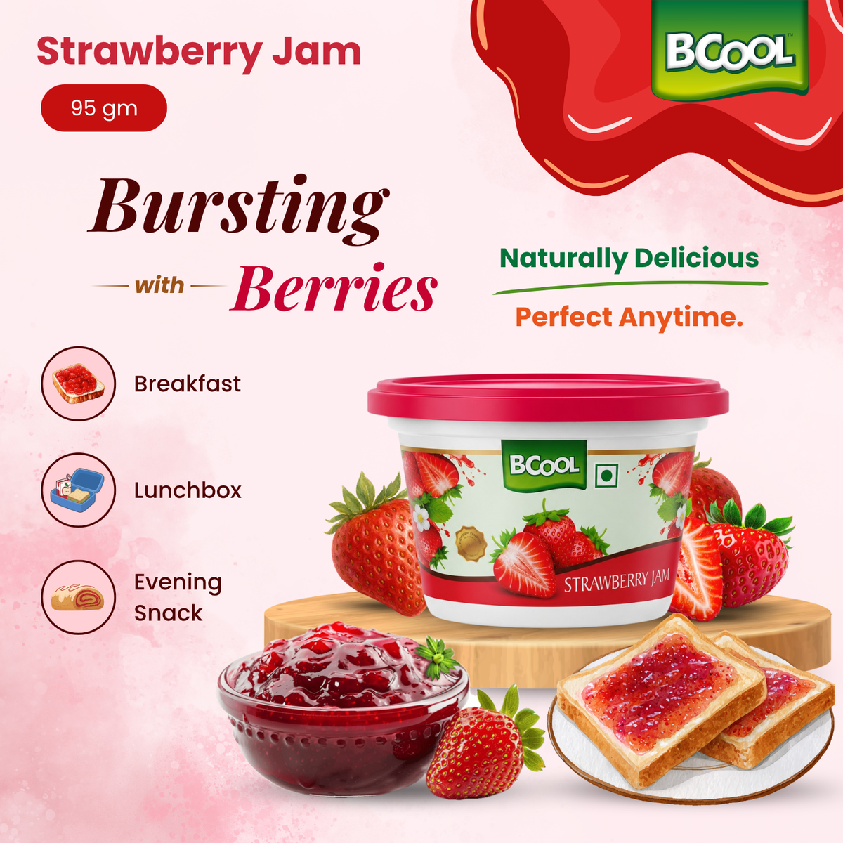 BCOOL Strawberry - Fruit Jam (Mini Tub)